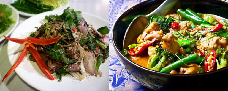 Thai salad and curry